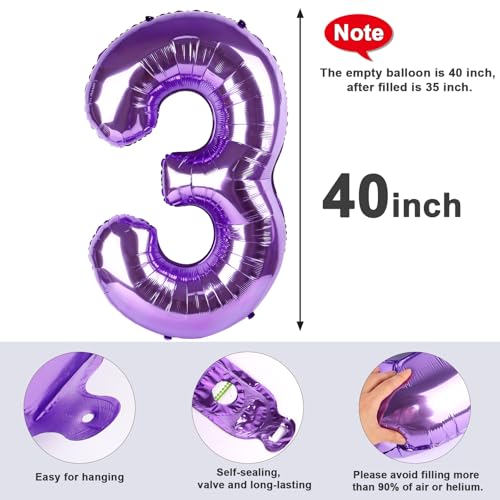 Mluchee 40 Inch Number 8 Balloon, Purple 8 18 28 80 Birthday Balloons for Men Boys, 8th Birthday Decorations Party Supplies, Wedding, Graduations - Image 5