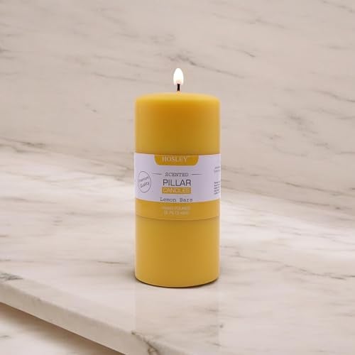 HOSLEY 6 Inch Long Lemon Bar Fragrance Yellow Pillar Candles| Soy & Paraffin Wax Candles for Home Decor, Party, Wedding, Gifting|90 Hours Burn Time|2.75 Inch Diameter|Pack of 1 - Image 1