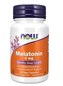 now Melatonin 5mg, Healthy Sleep Cycle - 60 Veg Capsules  - Image 1