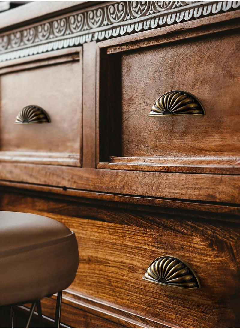 spa luxetique Antique Brass Cabinet Cup Pulls 3" Hole Center 2 Pack Vintage Drawer Pulls Kitchen Hardware Cabinet Handles Dresser Handles Knobs  - Image 5