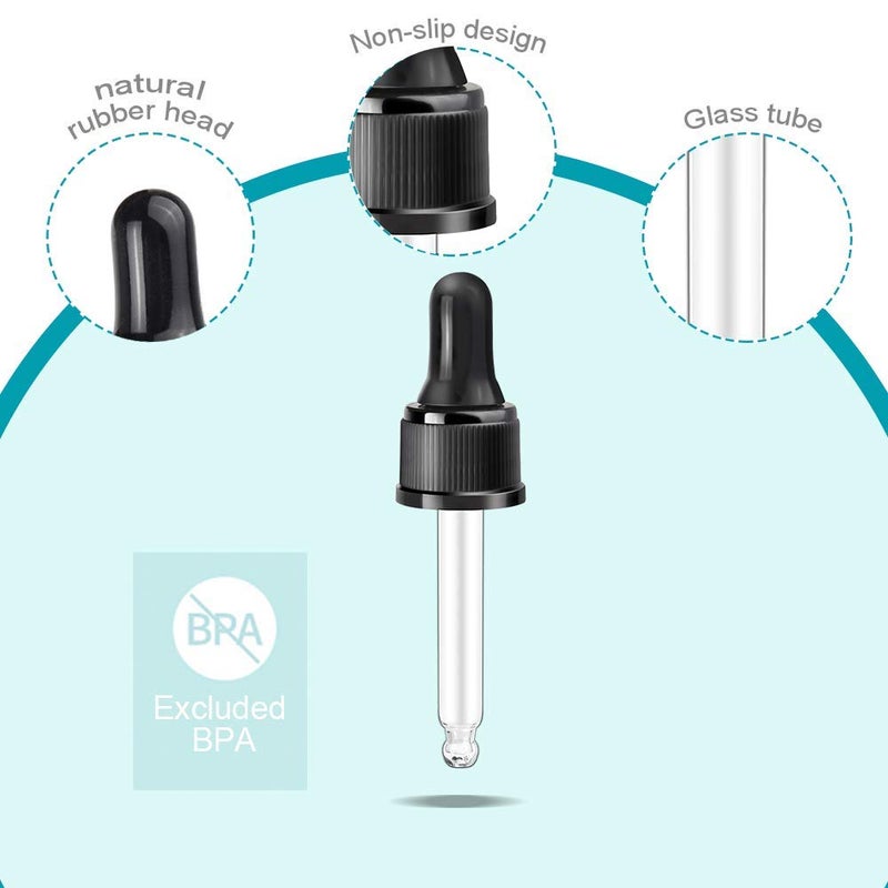 YGDZ Droppers for Essential Oils 15 Pack 15ml (1/2 Ounce) Glass Eye Dropper Tops - Fit for DoTerra Young Living 15ml Essential Oil Bottles - Image 3