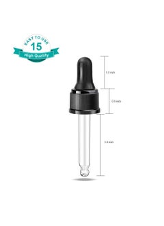 YGDZ Droppers for Essential Oils 15 Pack 15ml (1/2 Ounce) Glass Eye Dropper Tops - Fit for DoTerra Young Living 15ml Essential Oil Bottles - pzsku/ZF8B8E7F3A623F83363DCZ/45/_/1736428224/bd5477d0-3c45-4729-a0b6-8839b805bf17