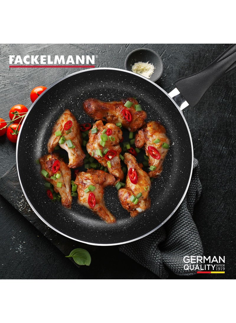 FACKELMANN Fackelmann 3 pcs Cookware 28 CM Tawa for Roti/Dosa and 24 CM Frying Pan, Non Stick | Cologne Range | Riveted Handles for Strong Hold | Even Heat Distribution for Efficient Cooking  - Image 5