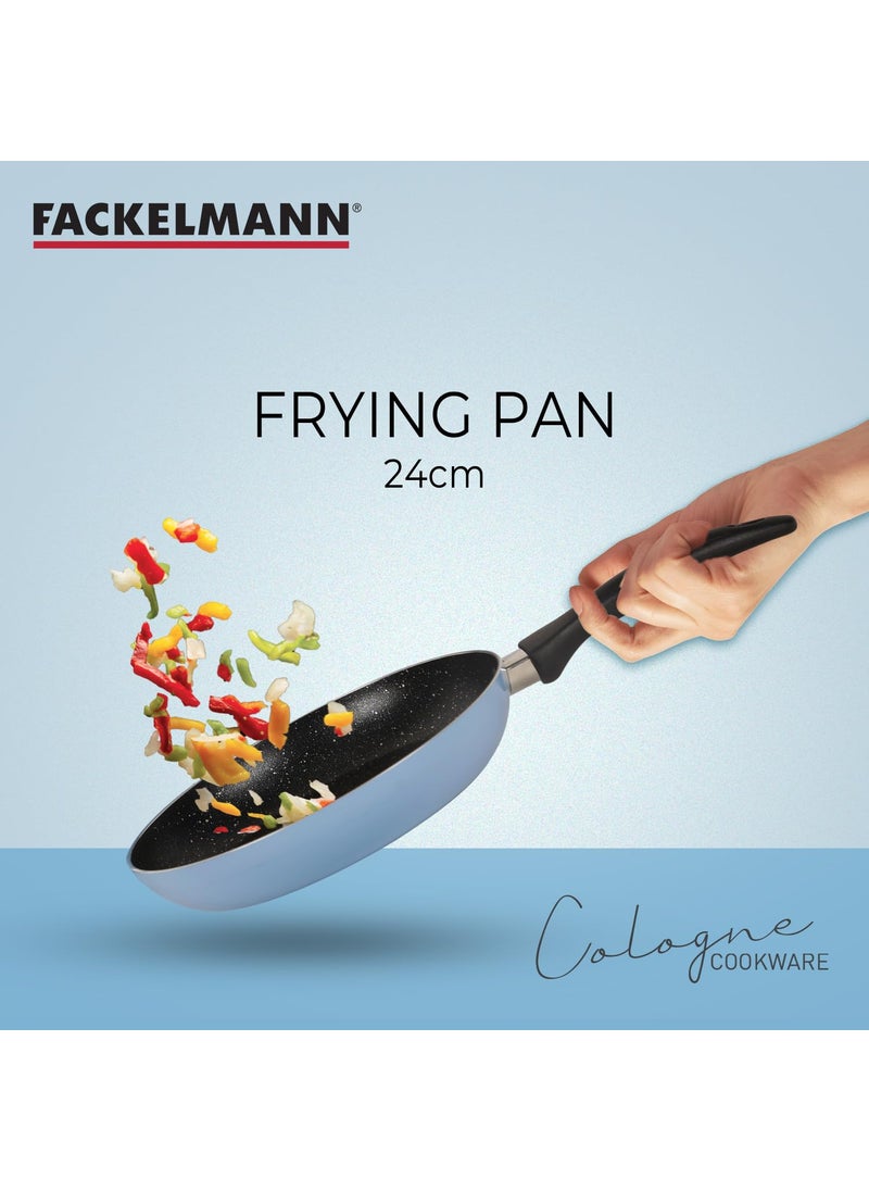 FACKELMANN Fackelmann 3 pcs Cookware 28 CM Tawa for Roti/Dosa and 24 CM Frying Pan, Non Stick | Cologne Range | Riveted Handles for Strong Hold | Even Heat Distribution for Efficient Cooking  - Image 2