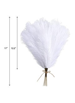 SPARK IT HOME 6 Pieces Fluffy Faux Pampas Grass Artificial Pampas Branches Fake Fluffy Stems Plants, Floor Vase Filler for Home, Wedding Boho Decor Flower Arrangement 45 cm/17 inches (White)  - Image 2