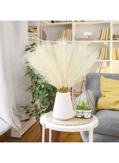 SPARK IT HOME 6 Pieces Fluffy Faux Pampas Grass Artificial Pampas Branches Fake Fluffy Stems Plants, Floor Vase Filler for Home, Wedding Boho Decor Flower Arrangement 45 cm/17 inches (White)  - Image 3