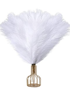 SPARK IT HOME 6 Pieces Fluffy Faux Pampas Grass Artificial Pampas Branches Fake Fluffy Stems Plants, Floor Vase Filler for Home, Wedding Boho Decor Flower Arrangement 45 cm/17 inches (White)  - Image 1