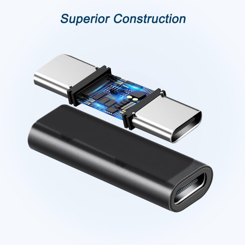 Basesailor محول USB C أنثى إلى أنثى 3-pack، USBC 3.1 10Gbps 100W PD موصل لتوصيل كابلين من نوع C، متوافق مع Thunderbolt 3 موصل تمديد لأجهزة USB-C، iPhone 16 - Image 3