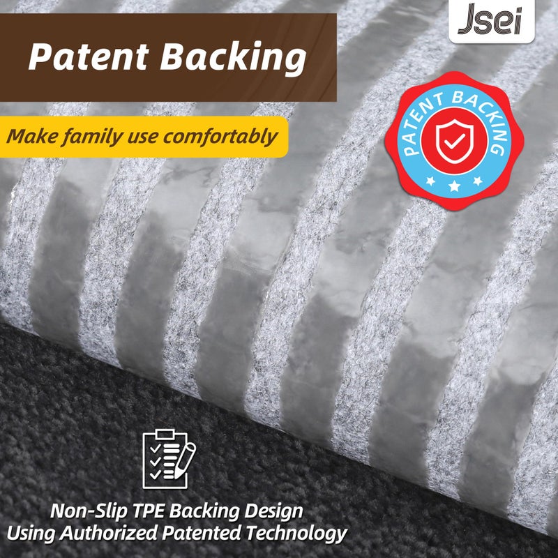 JSEI Non-Slip Stair Treads for Wooden Steps Indoor, 15 Pack 8" X 30" Edging Stair Rugs with TPE Backing, Carpet Stair Treads for Kids Elders & Pets, 100% Polyester Soft Stair Runners, Dark Grey - Image 4