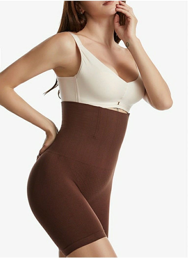 Loquat Womens Body Shaper Tummy Control Underwear Boxer Briefs Solid Color Slim High Waist Hip Lift Shapewear Safety Underpants Brown  - Image 2