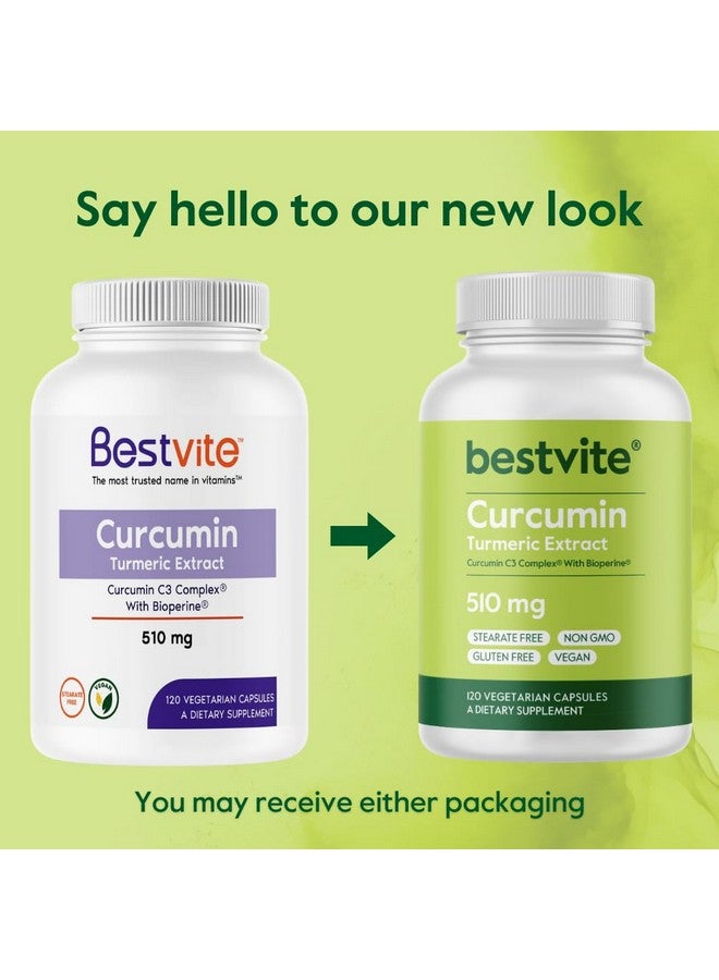BESTVITE Curcumin 510mg (Turmeric)(120 Vegetarian Capsules) with Curcumin C3 Complex & Bioperine - Standardized to 95% Curcuminoids - No Stearates - Vegan - Non GMO - Gluten Free - Image 4