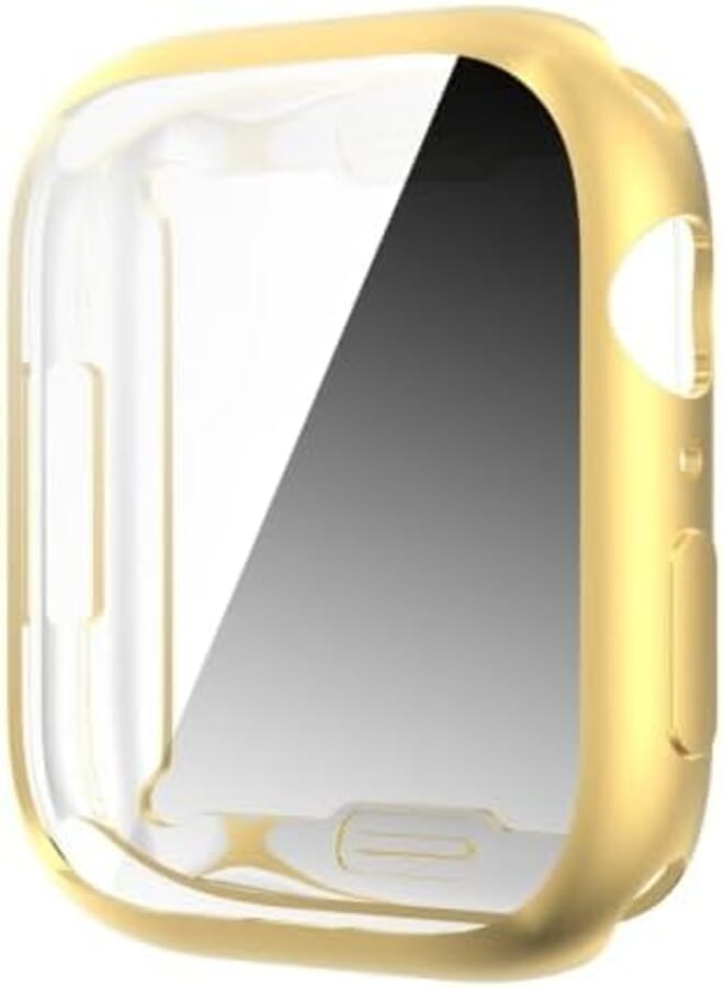 Next Next Store TPU Plated Silicone Screen Protector Case Cover for iWatch (45mm) Series 7/8/9 (Gold)