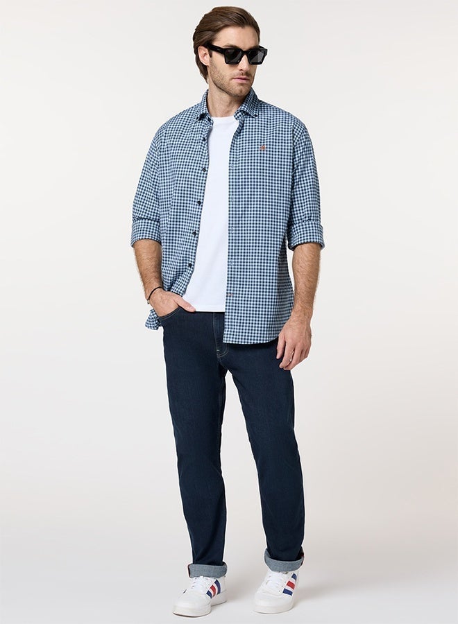 مانرزم The Crisp Check Light Blue Gingham Shirt with Fresh Breathable Cotton - Image 4