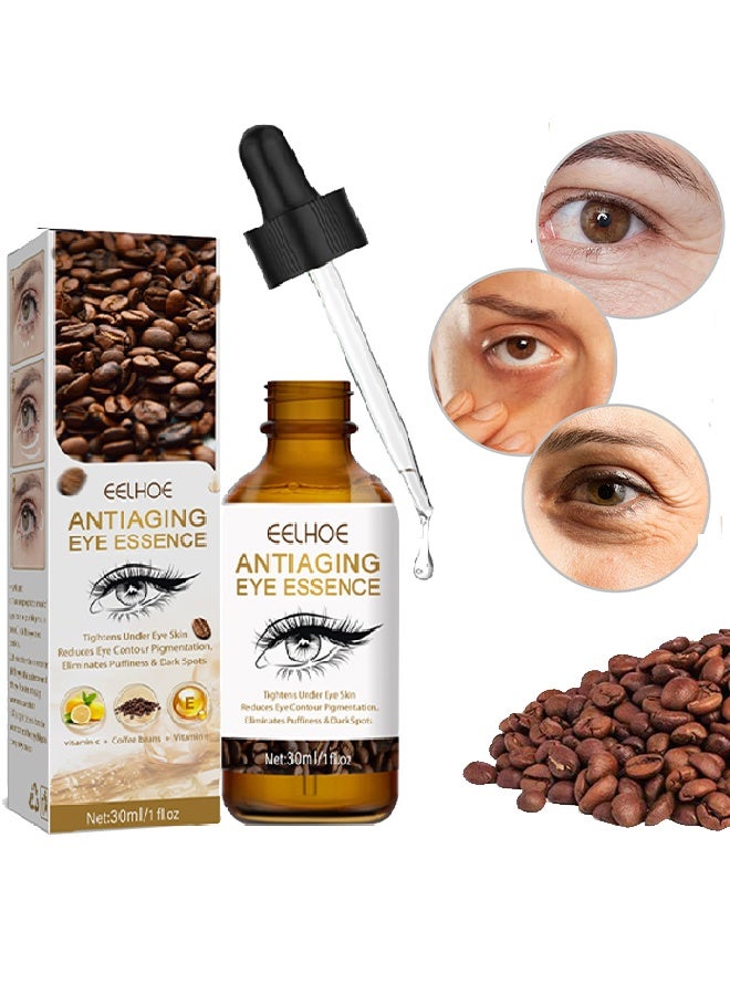 إيلهو مصل شد العين المضاد للشيخوخة - الكافيين ، حمض الهيالورونيك ، الكولاجين والكافيين لشد وتقليل الانتفاخ والهالات السوداء والتجاعيد والخطوط الدقيقة حول العينين 30 مل - Image 1