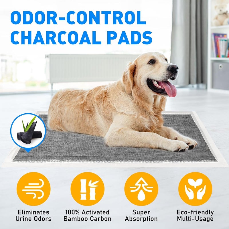 ANTIER Pet Urine Pad, Ultra Wide, Waterproof, Deodorizing, Ultra Absorbent, Durable Design, Large Dog Mat, White (Charcoal Deodorizer, L-120pcs) - Image 5