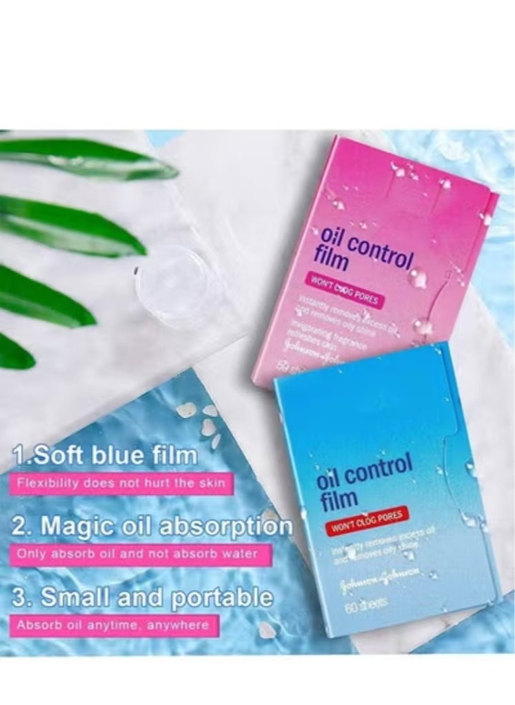 Captaintech Oil-absorbing Sheet Face Oil Blotting Paper, 110 Pieces Same Series with Clean And Clear 1 Blue and 1 Pink  - Image 2