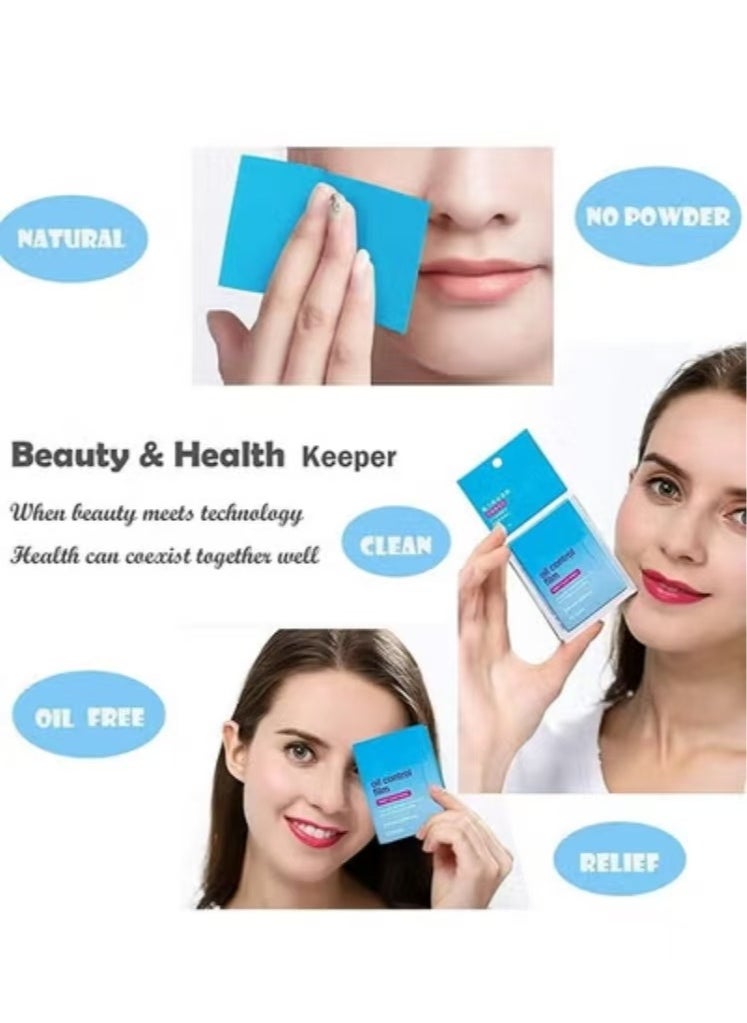 Captaintech Oil-absorbing Sheet Face Oil Blotting Paper, 110 Pieces Same Series with Clean And Clear 1 Blue and 1 Pink  - Image 3