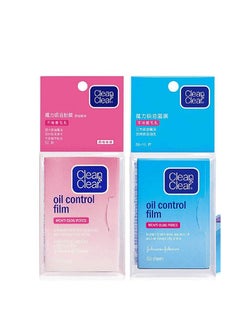 Oil-absorbing Sheet Face Oil Blotting Paper, 110 Pieces Same Series with Clean And Clear 1 Blue and 1 Pink