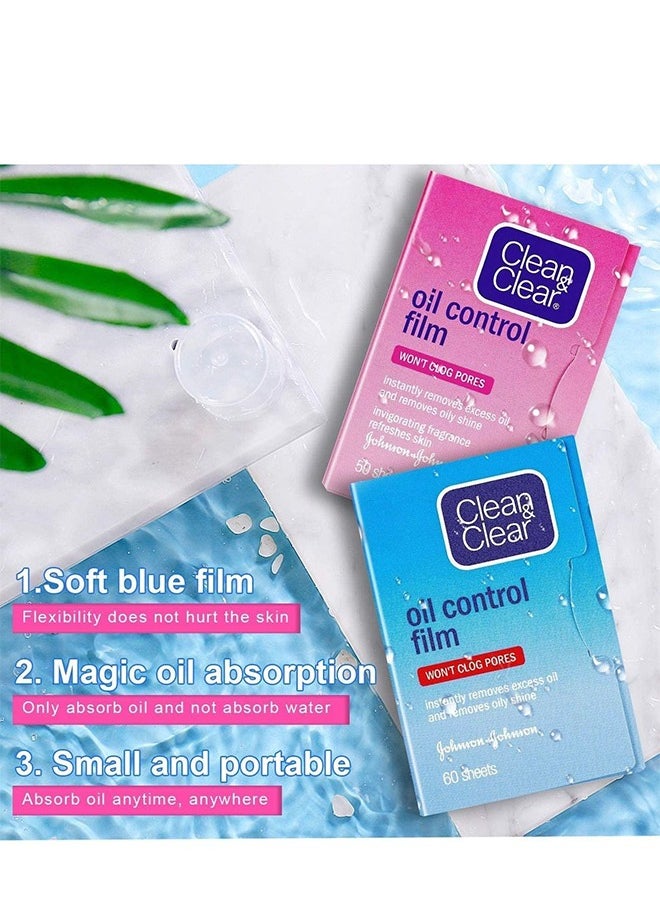 Clean & Clear - Oil-absorbing Sheet Face Oil Blotting Paper, 110 Pieces Same Series with Clean And Clear 1 Blue and 1 Pink - Image 1