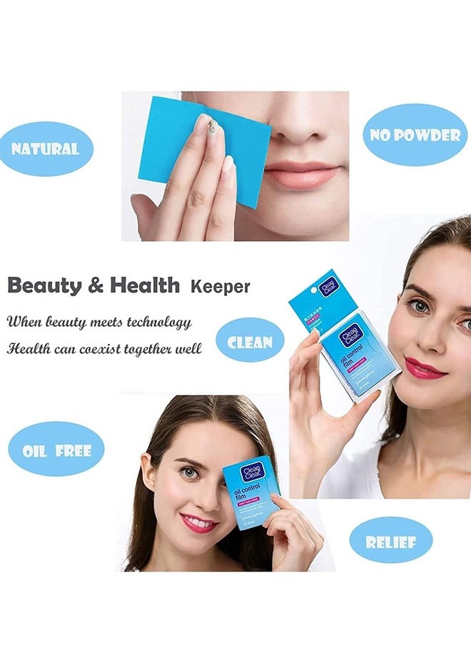 Clean & Clear - Oil-absorbing Sheet Face Oil Blotting Paper, 110 Pieces Same Series with Clean And Clear 1 Blue and 1 Pink - Image 1