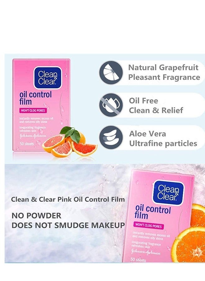 Clean & Clear - Oil-absorbing Sheet Face Oil Blotting Paper, 110 Pieces Same Series with Clean And Clear 1 Blue and 1 Pink - Image 1