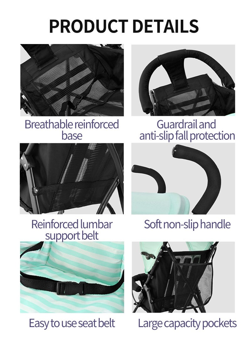 Beirui - 4-Wheel Stroller Lightweight, Fast, One-Handed Folding with Top Tray Compact and Stylish Design for Newborn to 4 Years Baby Stroller, Child Stroller, Lightweight Travel Stroller with Adjustable Handle and Backrest, One-Handed Folding for Overhead Storage on Airplanes, Shopping, Walking, Traveling - Image 1