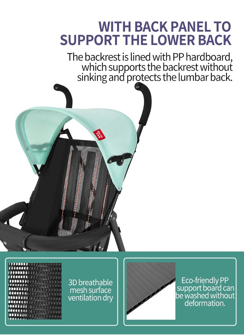 Beirui 4-Wheel Stroller Lightweight, Fast, One-Handed Folding with Top Tray Compact and Stylish Design for Newborn to 4 Years Baby Stroller, Child Stroller, Lightweight Travel Stroller with Adjustable Handle and Backrest, One-Handed Folding for Overhead Storage on Airplanes, Shopping, Walking, Traveling  - Image 5