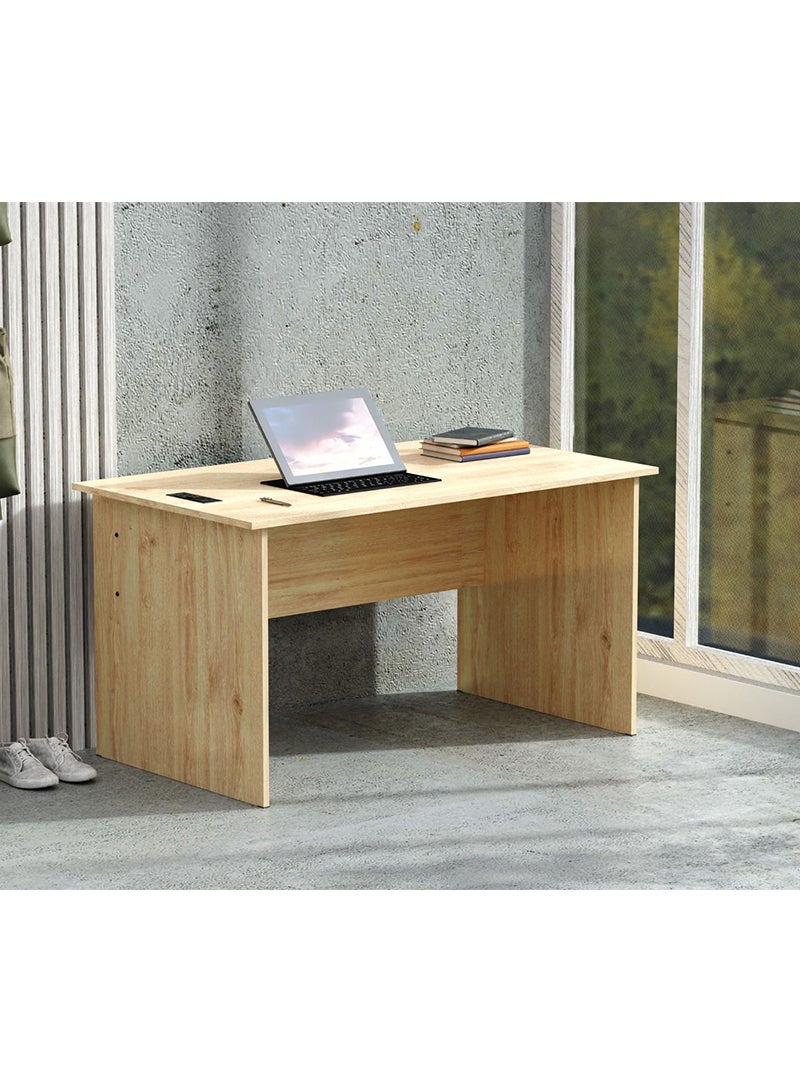 Mahmayi Mahmayi MP1 160x80 Writing Table Without Drawers - Oak with Black BS01 Desktop Socket with USB AC Port for Office, Home, and Meeting Room 17 cm - Image 4