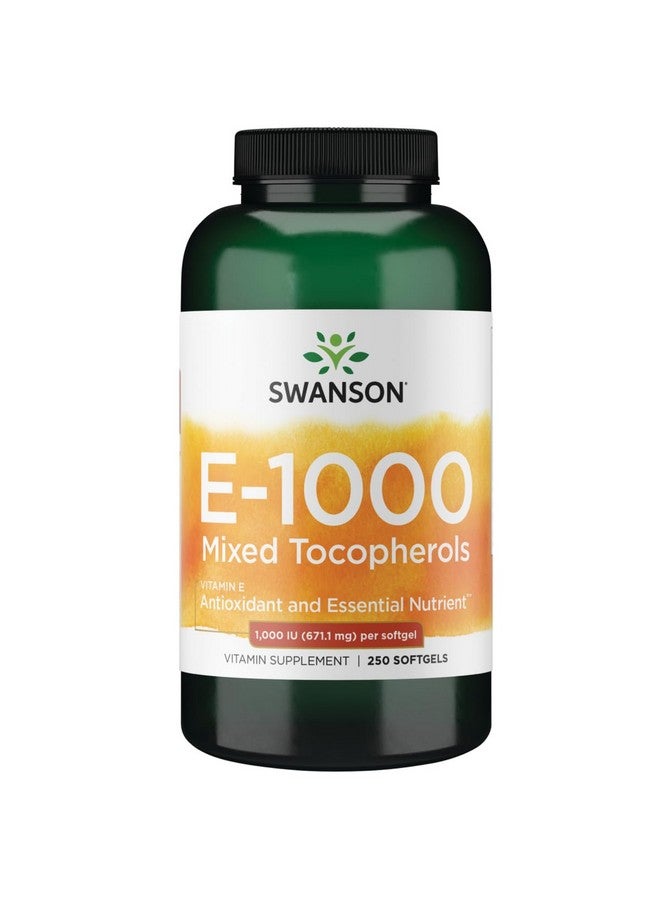 SWANSON Swanson Vitamin E Mixed Tocopherols 1000 Iu (671.1 Milligrams) 250 Sgels  - Image 1