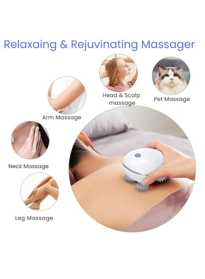 VIO Electric Scalp Massager Head Massager for Hair Growth with Advance Red Light Infrared Therapy Scalp Stress Relax Silicone Scalp Massager for Hair Regrowth Anti Hair Loss 3 Speed Silicone Scalp Scratcher for Deep Clean Hair Fall Control Handheld Body Massager Portable USB Rechargeable Massager for Stress Relief Gift for Men Women Massager for Pets - Image 2