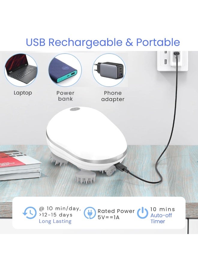 VIO Electric Scalp Massager Head Massager for Hair Growth with Advance Red Light Infrared Therapy Scalp Stress Relax Silicone Scalp Massager for Hair Regrowth Anti Hair Loss 3 Speed Silicone Scalp Scratcher for Deep Clean Hair Fall Control Handheld Body Massager Portable USB Rechargeable Massager for Stress Relief Gift for Men Women Massager for Pets - Image 5