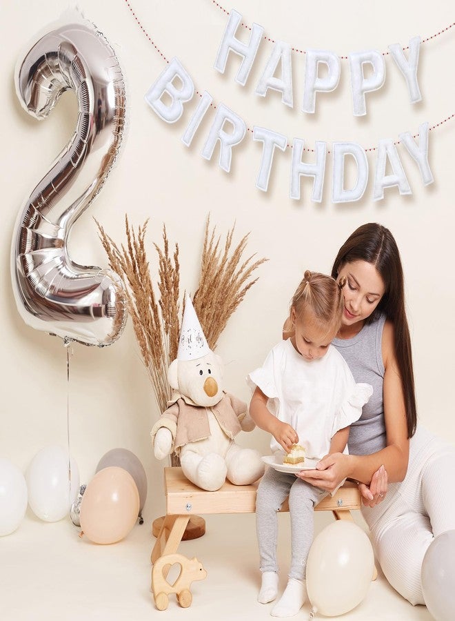 Mindsoft Felt Happy Birthday Garland Rainbow Banner Reusable Happy Birthday Sign Party Supply for Party Decor(White Color,Normal) - Image 5