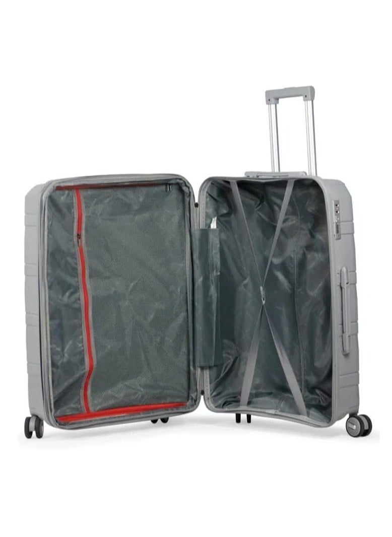 Generic Carbon Palace Trolley Luggage Set with 8 Spinner Wheels and Safe Lock for Transport Management 2 Pieces - Gray  - Image 2