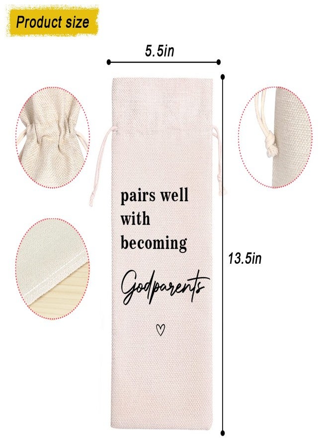 Maydvdv Godparents Gift|Wine Bag for Godparents Proposal|Pairs Well With Becoming a Godparent, Baptism, Auntie, Uncle (11MA23 - Image 2