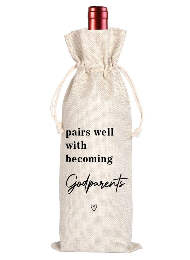 Maydvdv Godparents Gift|Wine Bag for Godparents Proposal|Pairs Well With Becoming a Godparent, Baptism, Auntie, Uncle (11MA23 - Image 1