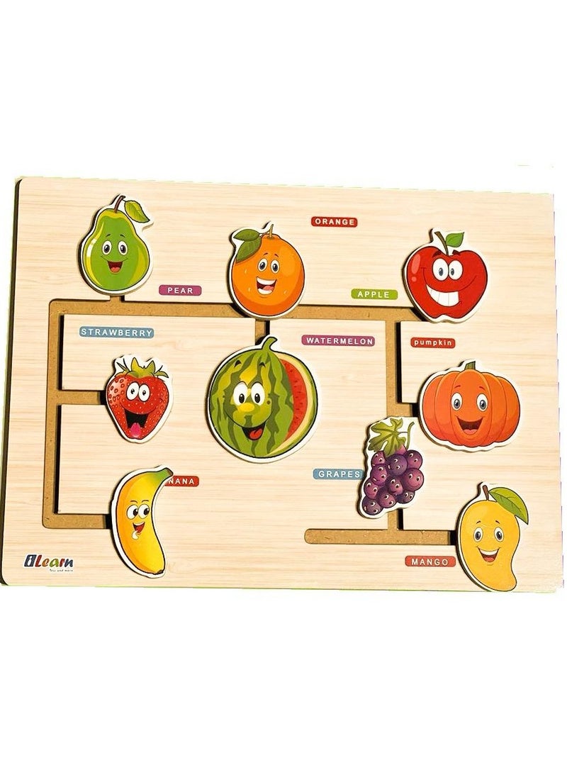 iLearn Fruits Woodden Maze 