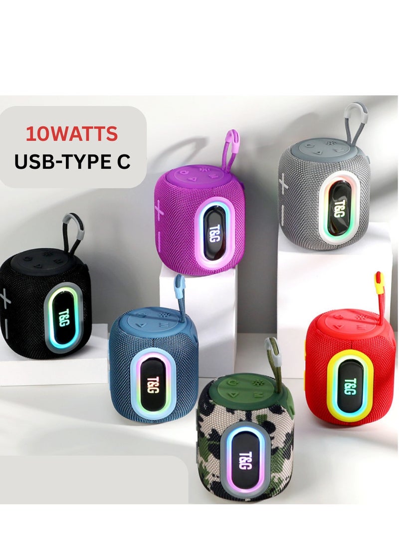 Portable Bluetooth Speaker, 10W USB-C, 1200mAh Battery, Portable Bluetooth Speaker Waterproof and Dustproof, Customisable Pro EQ, Wireless Stereo Pairing, Ideal for Home, Outdoors, Hiking - Image 4