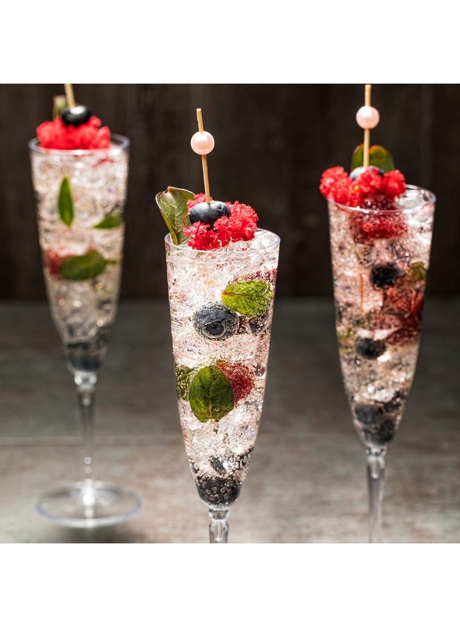 Restaurantware 4 Ounce Plastic Champagne Flutes, 100 Tall Mimosa Glasses - Disposable, Lace Detail, Clear Plastic Disposable Champagne Glasses, For Parties And Weddings, For Beverages Or Cocktails  - Image 3