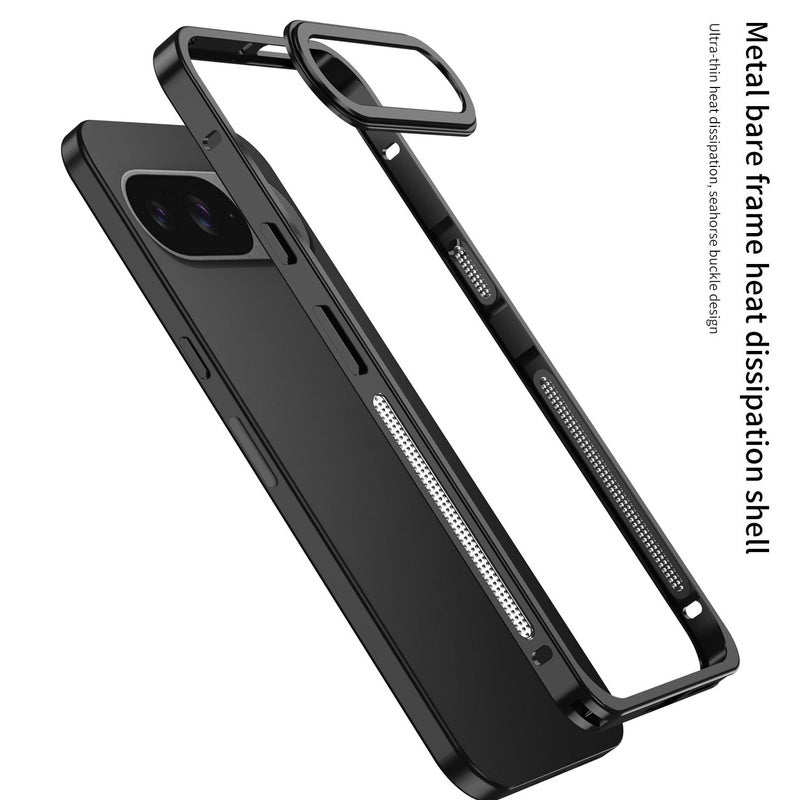 erorex For Google Pixel 10 / 10 Pro Metal Frame Heat Dissipation Phone Case with Camera Guard Ring(Gray) - Image 3