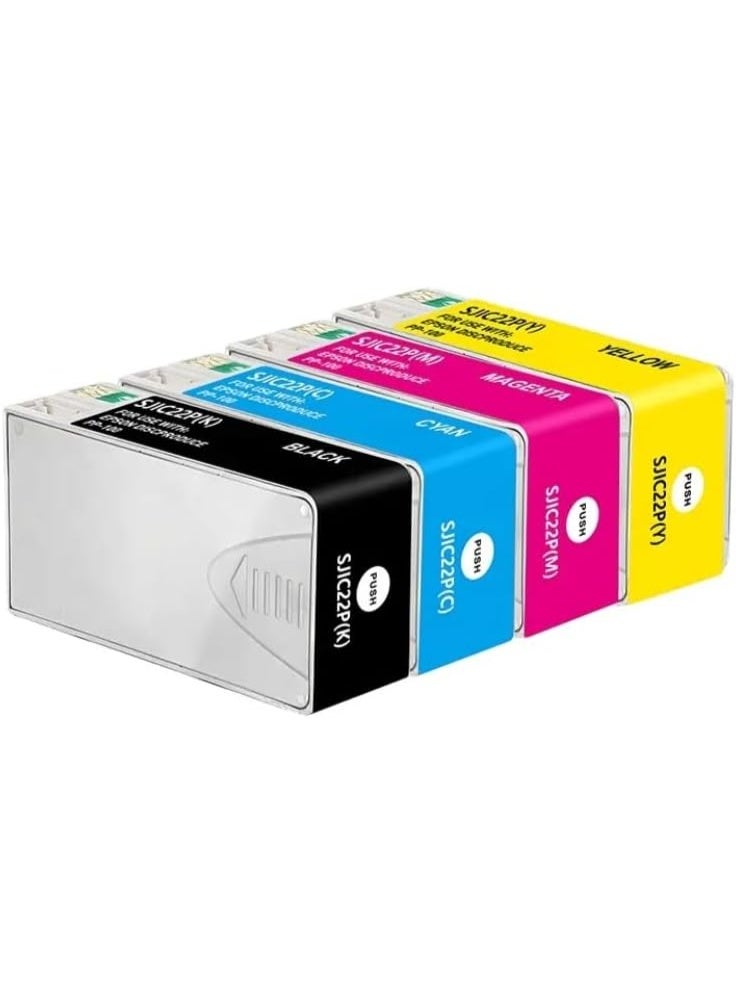 SKY SJIC22P (Pack of 4) Ink Cartridge with Latest Chips Cartridge Compatible with Color Works TM-C3500 TM-C3510 TM-C3520 C3500 C3510 C3520 Printer - Image 2