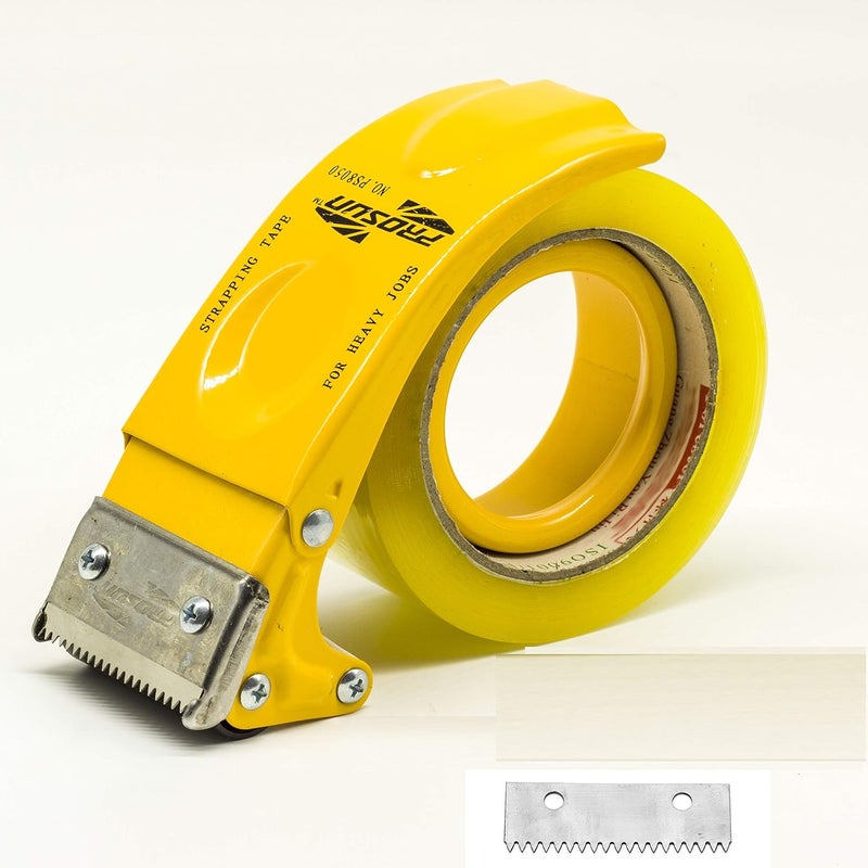 Prosun Metal Handheld 2 Inch Tape Gun Dispenser Packing Packaging Sealing Cutter Yellow - Image 1