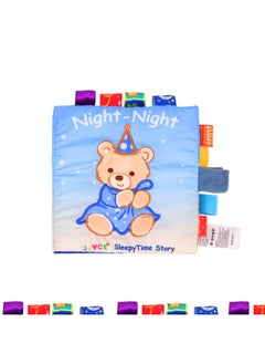 Generic JJOVCE Baby Tear Cloth Book Animal Embroidery Label Three-dimensional Cloth Book Baby Educational Toy Book With BB-Color:Goodnight Bear Book  - Image 1