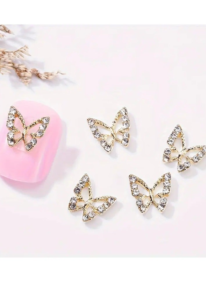 Rozino 10pcs 3D Alloy Butterfly Nail Charms Silvery - Image 2