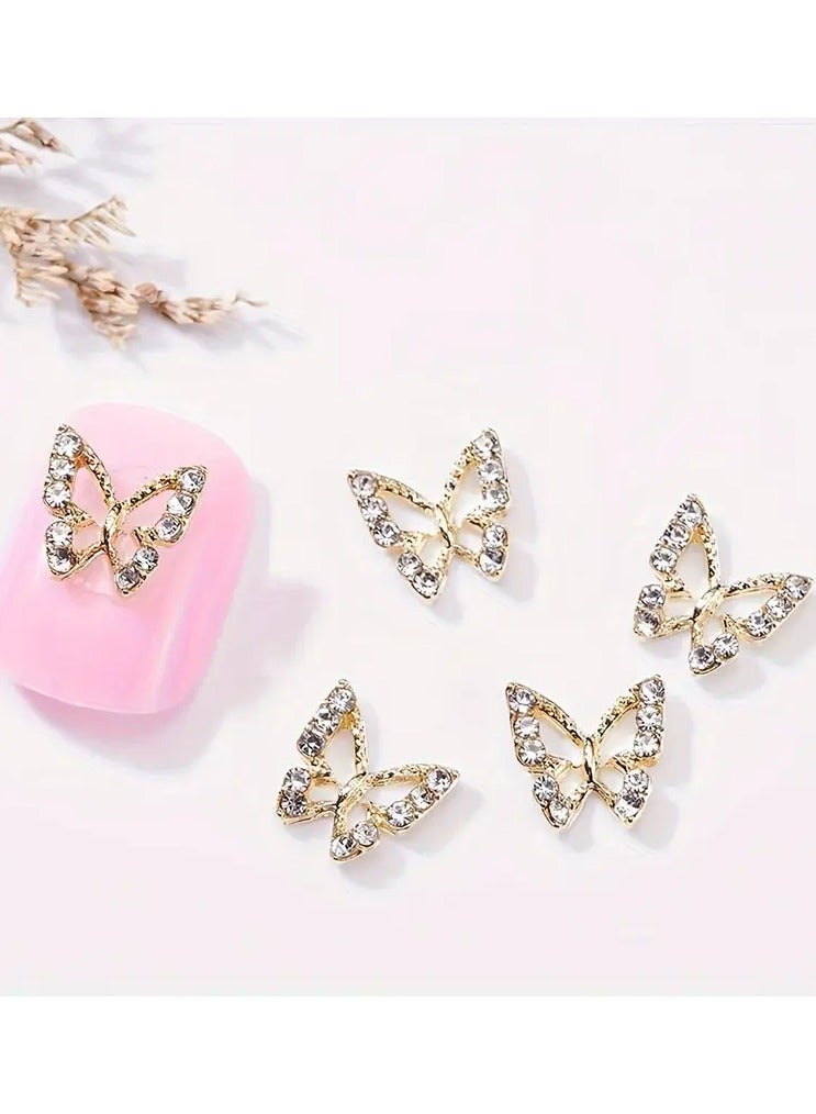 Rozino 10pcs 3D Alloy Butterfly Nail Charms Silvery - Image 3