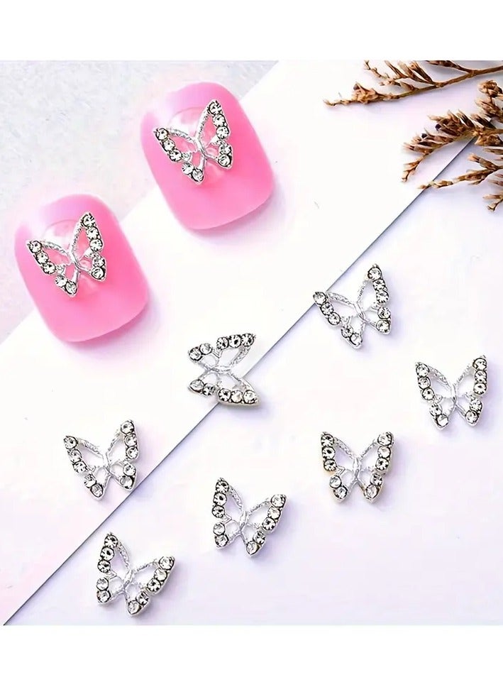 Rozino 10pcs 3D Alloy Butterfly Nail Charms Silvery - Image 4