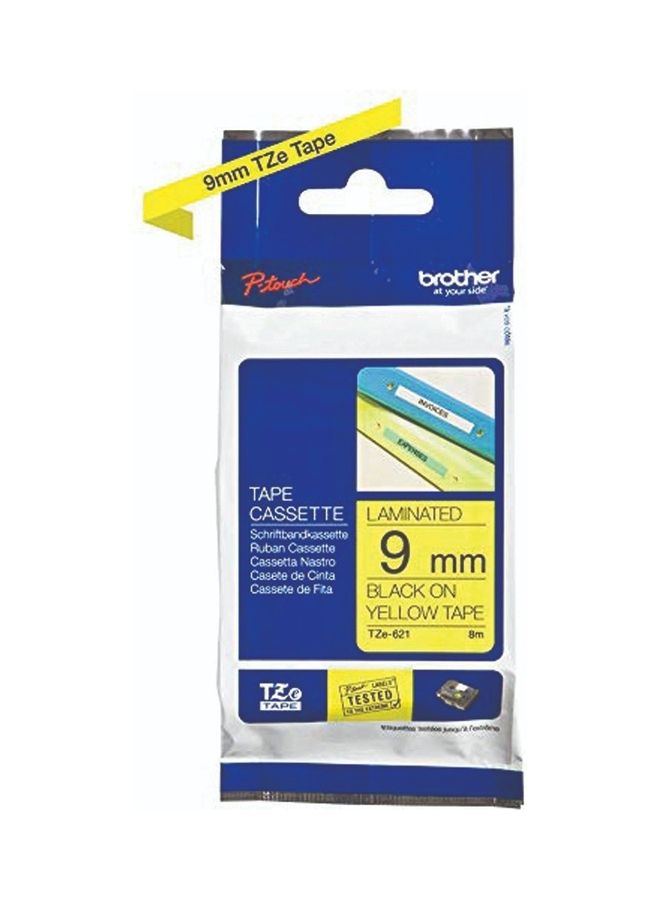 بروذر آلة وضع العلامات Brother P-Touch H 110 مع شريط وضع العلامات TZe-621 9mm x 8m أسود على أصفر - Image 2