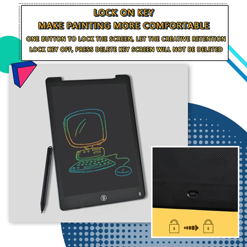12 Inch LCD Writing Tablet - Eye-protection Environmentally Friendly Ultra-thin Portable Writing Pad for Kids Adults Home Office School - Image 2