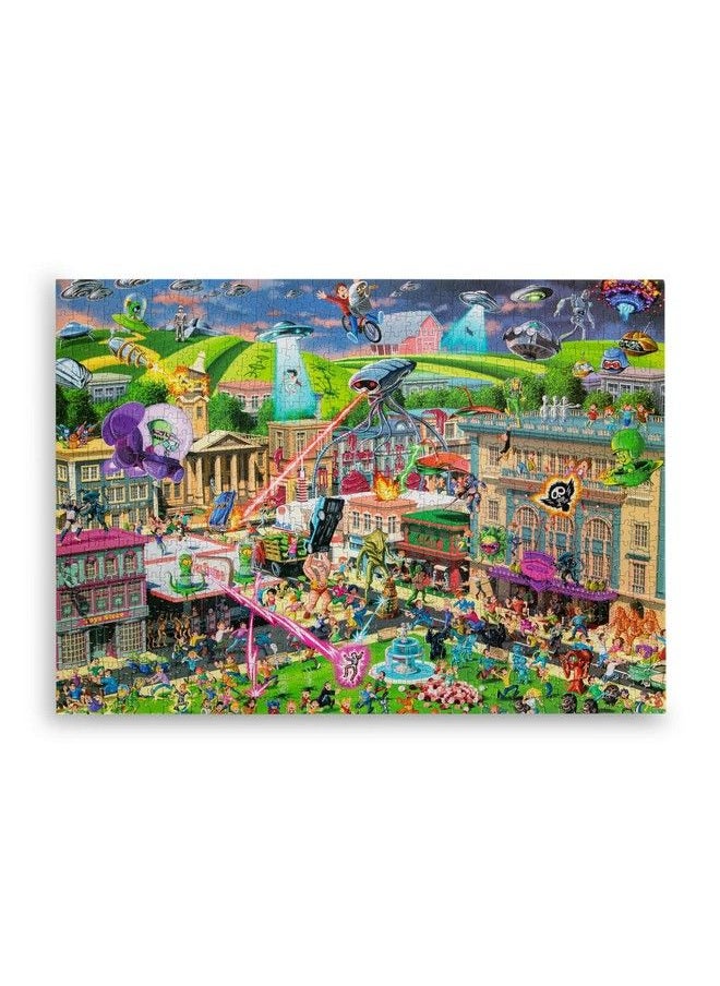 Toynk Alien Attack Scifi Classics 1000Piece Jigsaw Puzzle For Adults ; Interactive Brain Teaser Educational Toys & Games Home Activities Building Kit For Creative Play ; Nostalgic Gifts And Collectibles  - Image 4