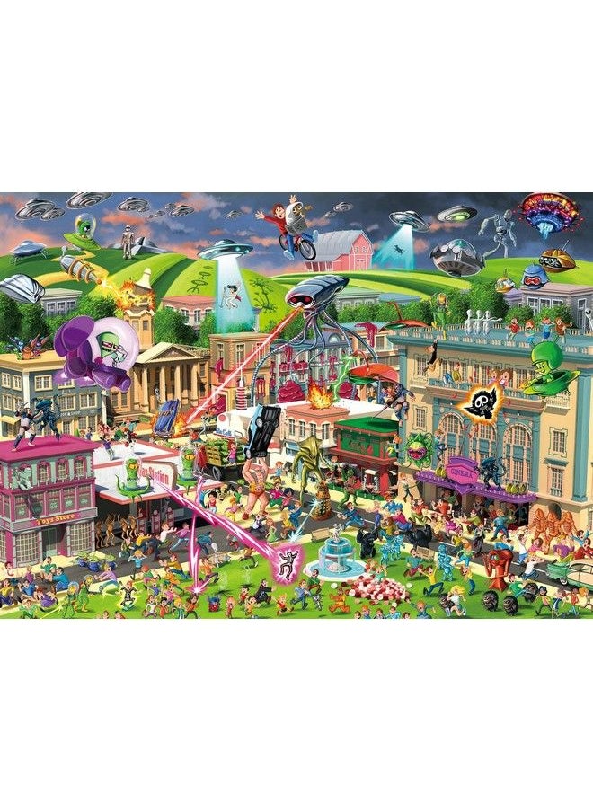 Toynk Alien Attack Scifi Classics 1000Piece Jigsaw Puzzle For Adults ; Interactive Brain Teaser Educational Toys & Games Home Activities Building Kit For Creative Play ; Nostalgic Gifts And Collectibles  - Image 2