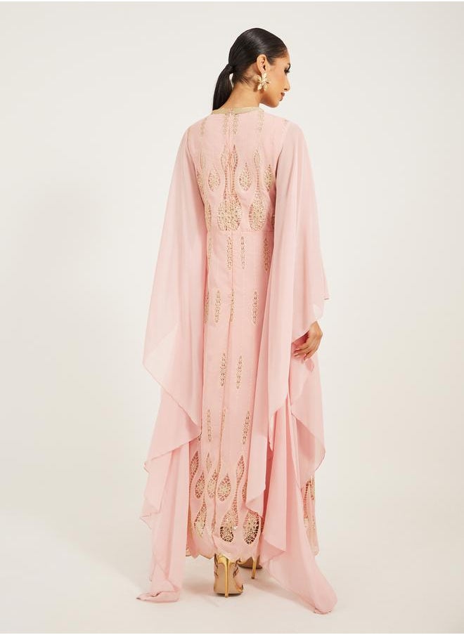 Styli Embroidered Batwing Sleeve Jalabiya  - Image 5